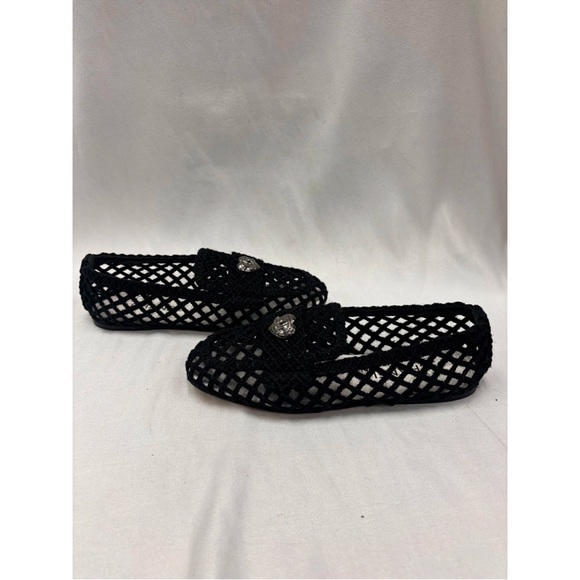 New with box CHANEL Black Crochet Loafers with Heart interlocking, size 37,5 - Picture 3 of 16